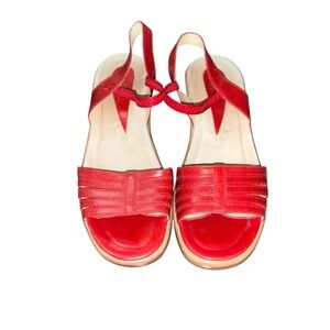 Dansko Red Leather Slingback Sandals — Made in Portugal (Size 37)